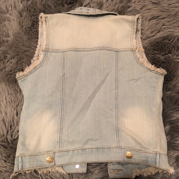 Blue Jean gold studded collar Vest💎 - Picture 3 of 6